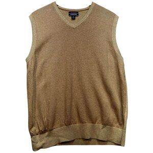 Lands' End Men's Supima Preppy Academia Pullover Sweater Knit Size L 42-44 Tan